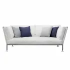 Outdoor Sofa in Steel and Woven PVC White Cushions - Ontario6 Viadurini