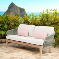 Outdoor Sofa in Teak and Polyethylene Weaving - Jhon