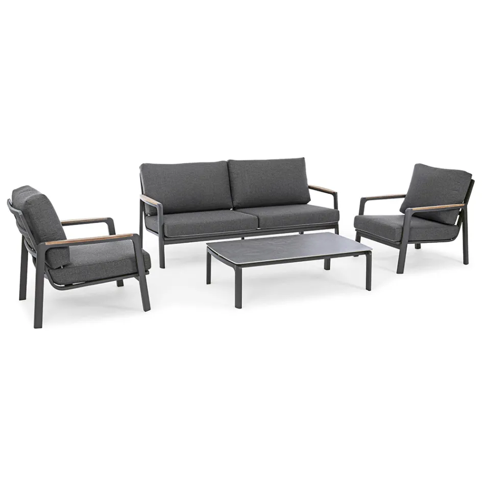 Outdoor Sofa in Fabric with Aluminium Structure, Homemotion - Cara Viadurini