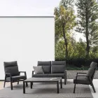 Outdoor Sofa in Fabric and Aluminium with Reclining Backrest - Nathy Viadurini