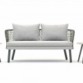Modern outdoor sofa made of fabric and metal, Emma by Varaschin