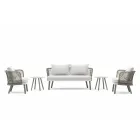 Modern Varaschin Emma outdoor sofa in fabric and metal Viadurini