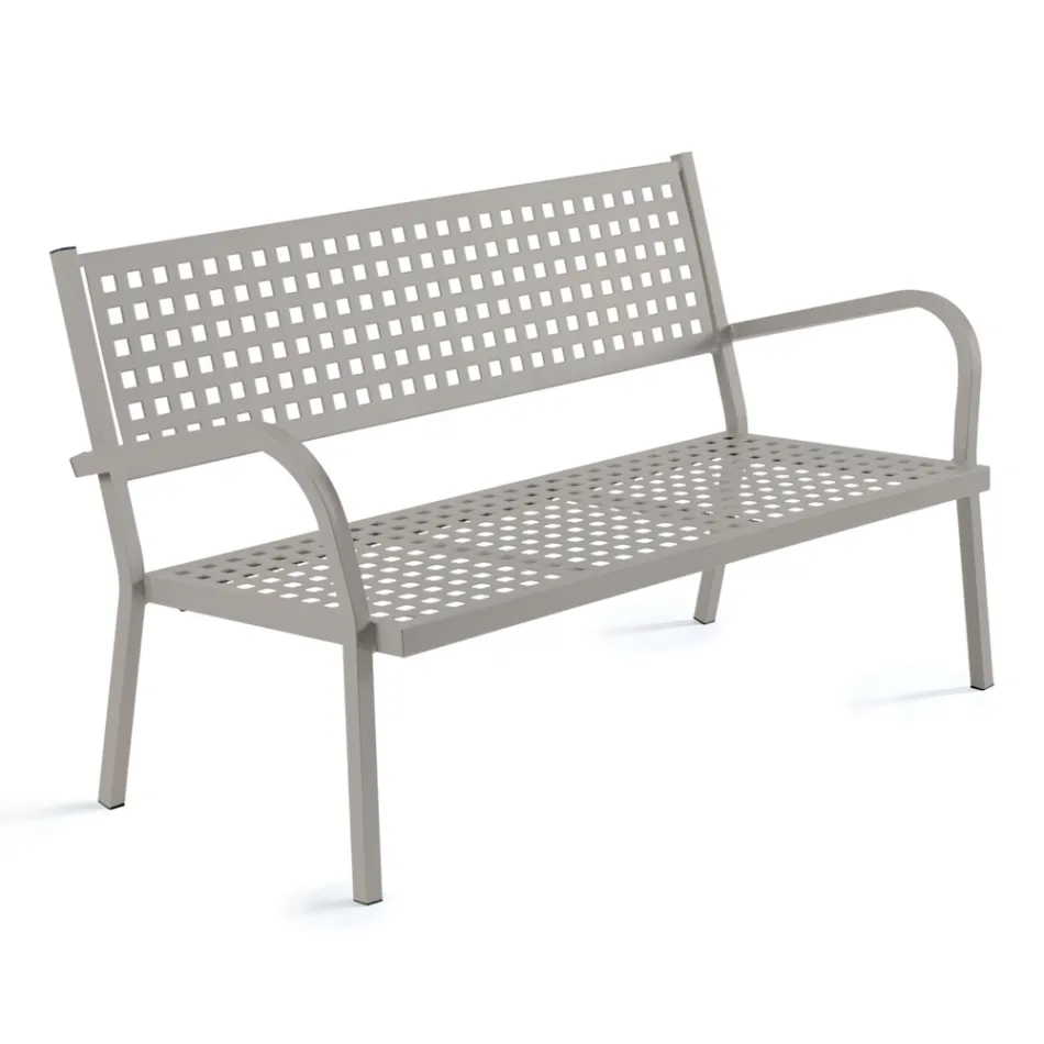 2 Seater Garden Sofa with Steel Structure Made in Italy - Nilda Viadurini