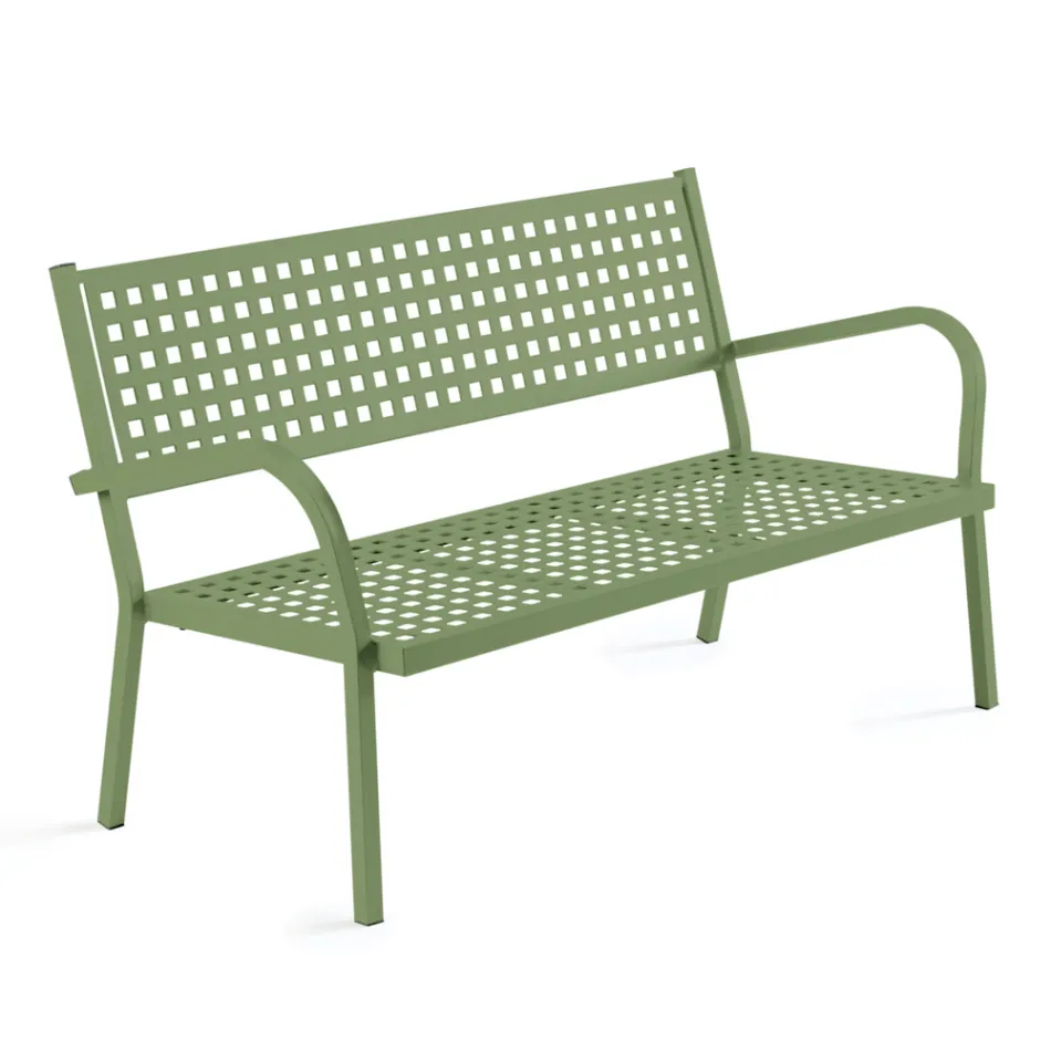 2 Seater Garden Sofa with Steel Structure Made in Italy - Nilda Viadurini
