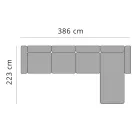 3 Seater Garden Sofa with Chaise Longue in Aluminium and Fabric - Filomena Viadurini