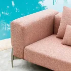 3-Seater Garden Sofa with Luxury Pouf in Aluminium and Fabric - Filomena Viadurini