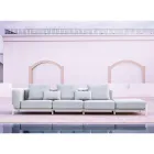 3-Seater Garden Sofa with Luxury Pouf in Aluminium and Fabric - Filomena Viadurini