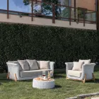3 Seater Garden Sofa in Teak and Rope Weaving - Arjuna Viadurini
