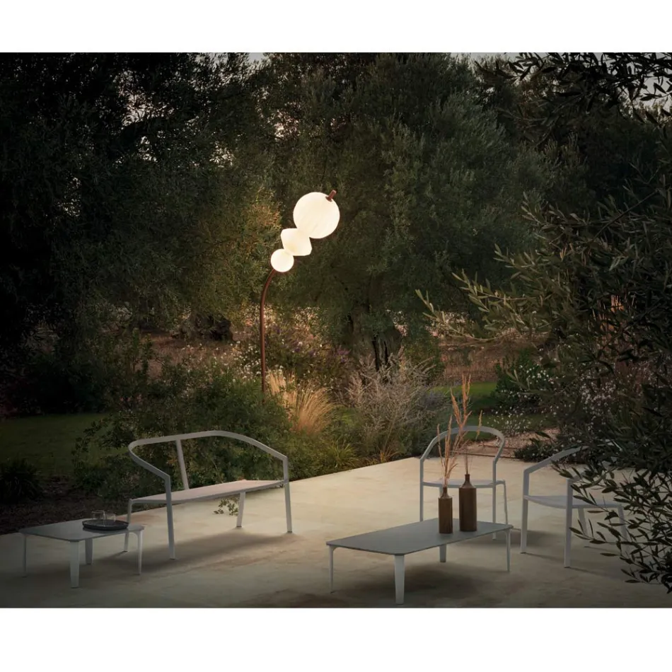 Garden Sofa with Aluminium Base and Textilene Seat Made in Italy - Maureen Viadurini