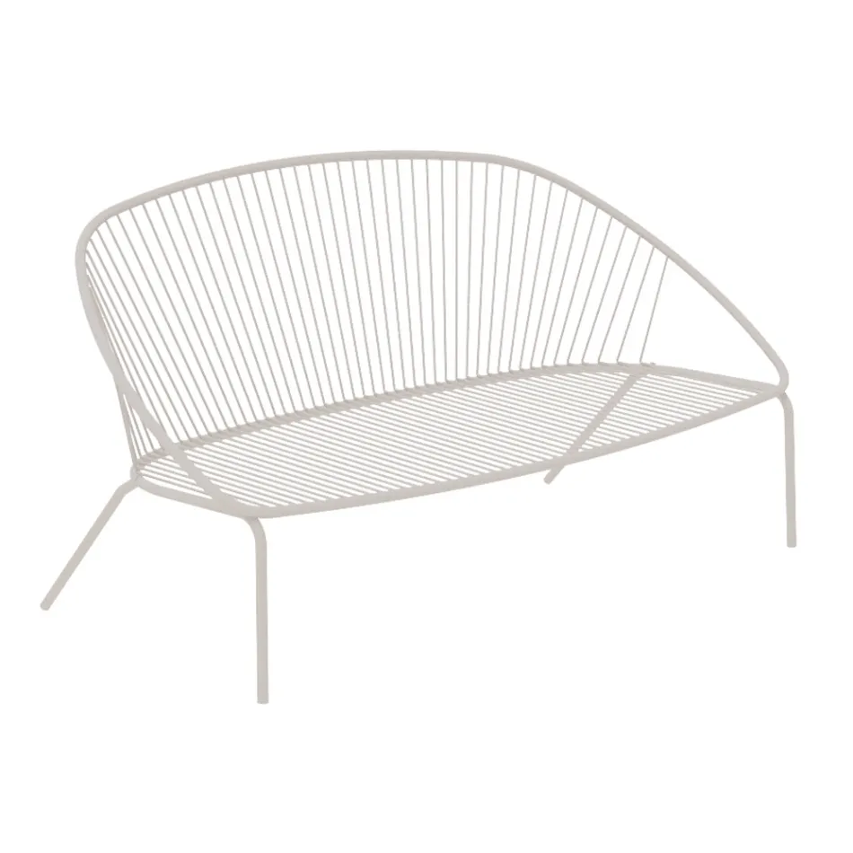Stackable Garden Sofa in Galvanized Steel Made in Italy - Sansa Viadurini
