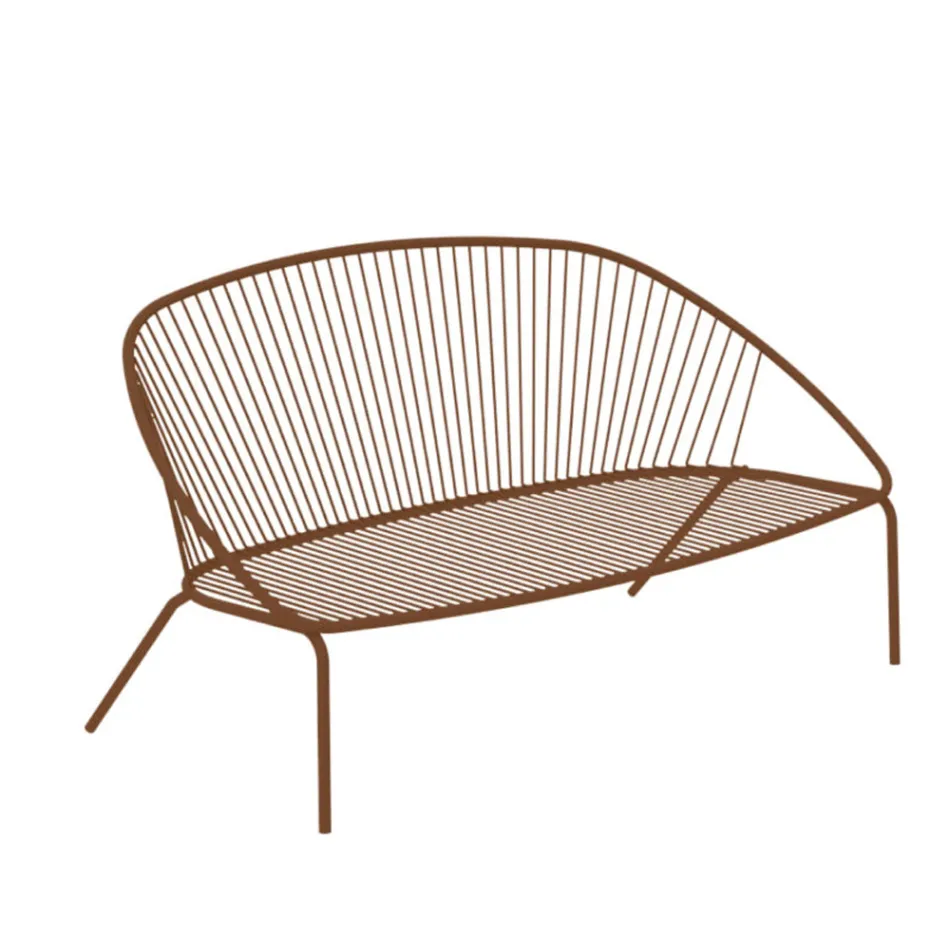 Stackable Garden Sofa in Galvanized Steel Made in Italy - Sansa Viadurini