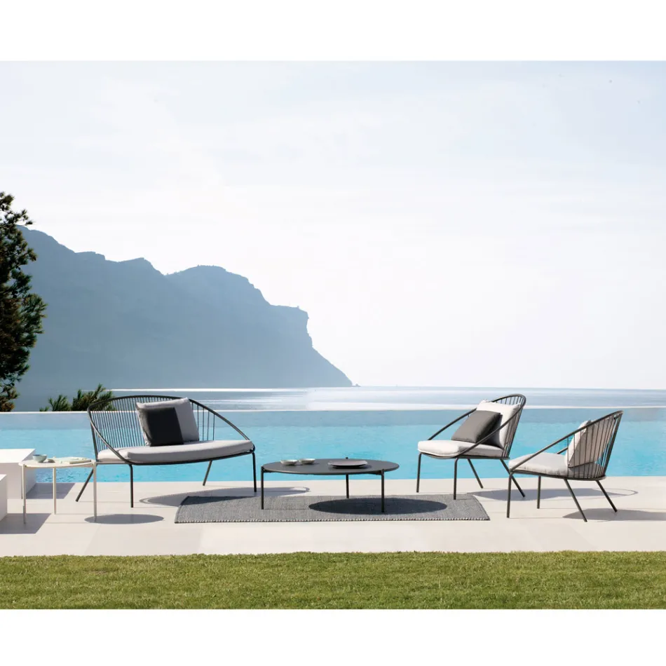 Stackable Garden Sofa in Galvanized Steel Made in Italy - Sansa Viadurini