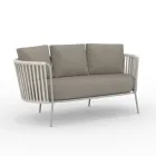 Stainless Steel Garden Sofa and Rope Backrest - Luxura Viadurini