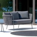 Stainless Steel Garden Sofa and Rope Backrest - Luxura