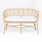 Garden Sofa in Aluminium and Polyrattan Weaving and Cushion - Ellide Viadurini