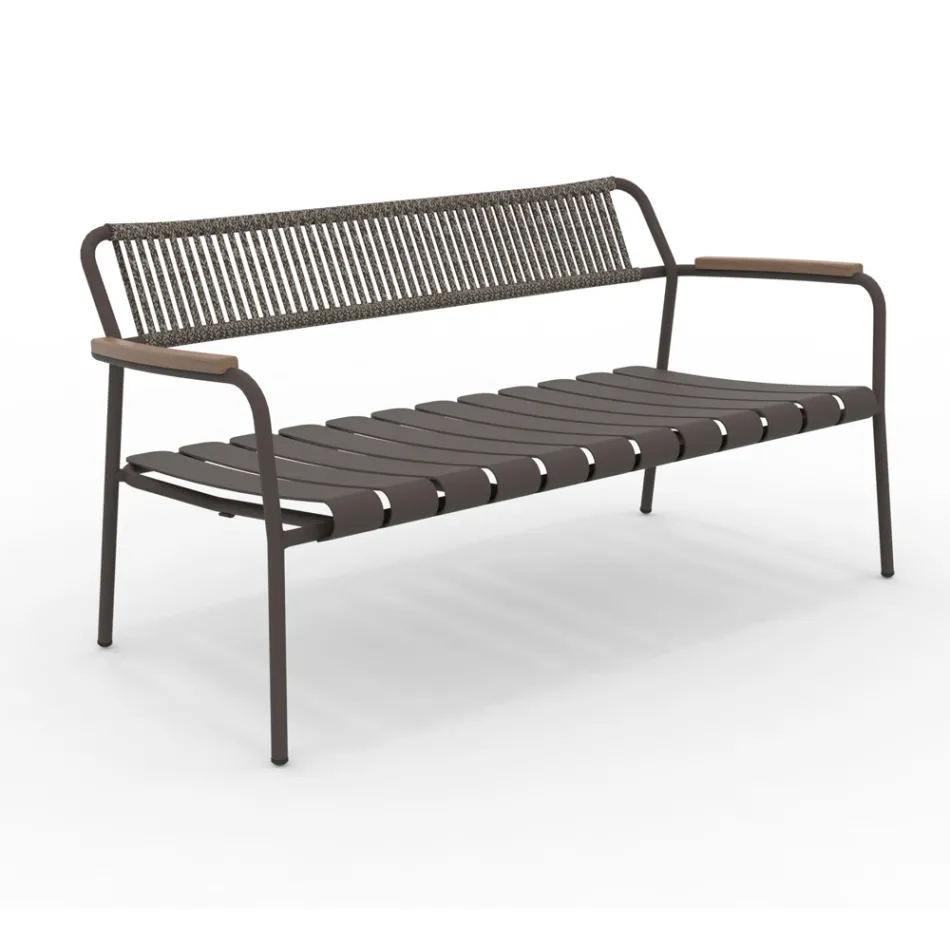 Aluminium Garden Sofa and Rope Backrest - Resplendent Viadurini