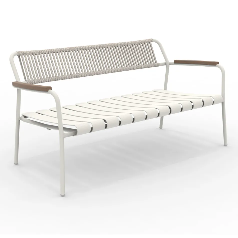 Aluminium Garden Sofa and Rope Backrest - Resplendent Viadurini