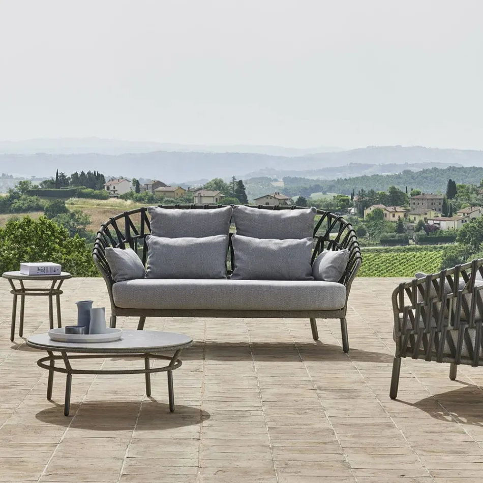 Aluminium Garden Sofa Made in Italy - Emmacross by Varaschin Viadurini