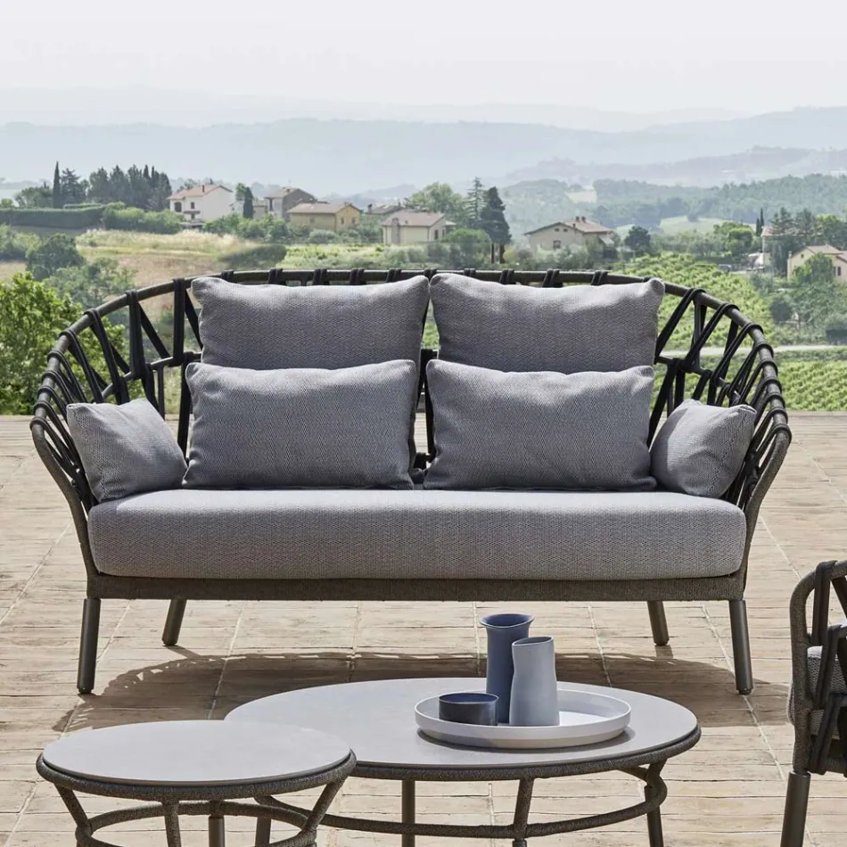 Aluminium Garden Sofa Made in Italy - Emmacross by Varaschin Viadurini