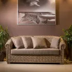 Garden Sofa in Natural Kubù Fibre with Cushions - Isildur Viadurini