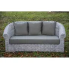 Garden Sofa in Natural Kubù Fibre with Cushions - Isildur Viadurini