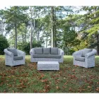 Garden Sofa in Natural Kubù Fibre with Cushions - Isildur Viadurini