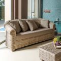 Garden Sofa in Natural Kubù Fibre with Cushions - Isildur