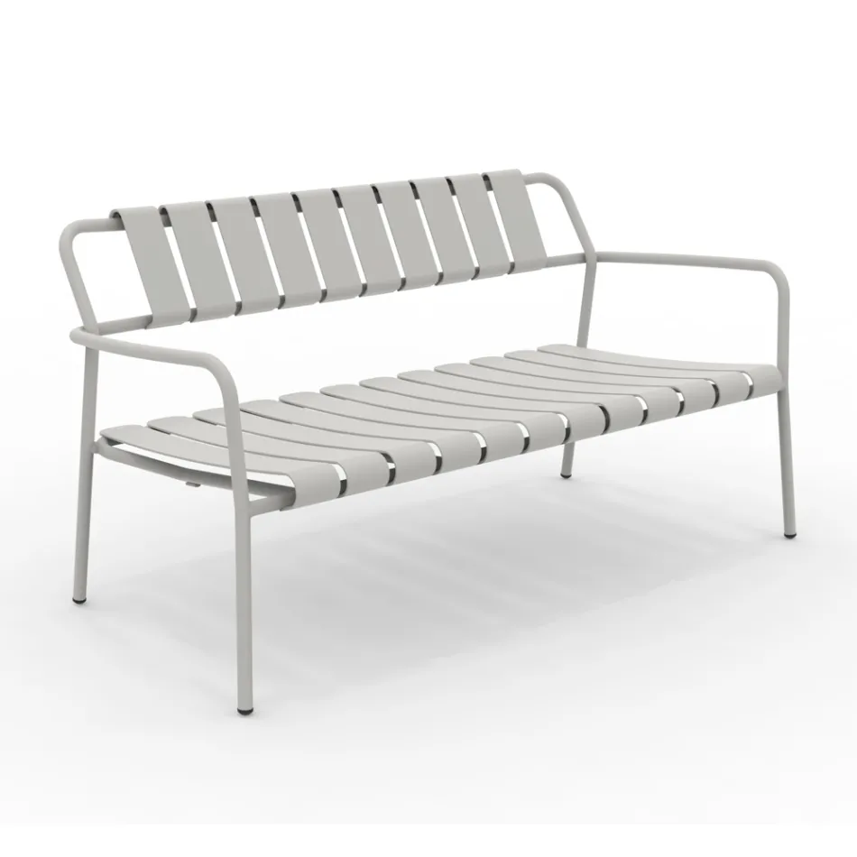 Garden Sofa Made Entirely of Aluminium - Resplendent Viadurini