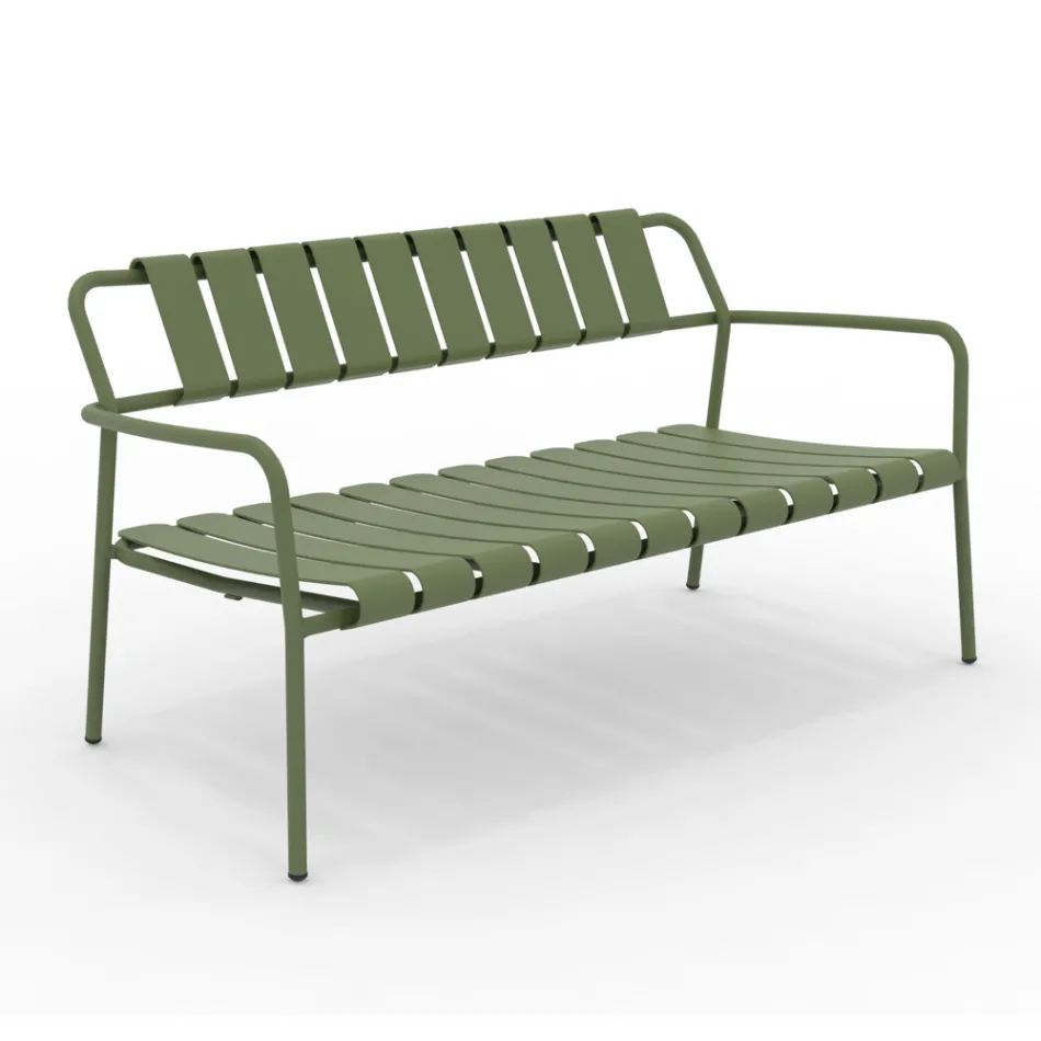 Garden Sofa Made Entirely of Aluminium - Resplendent Viadurini