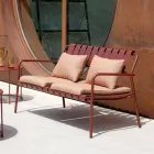 Garden Sofa Made Entirely of Aluminium - Resplendent Viadurini