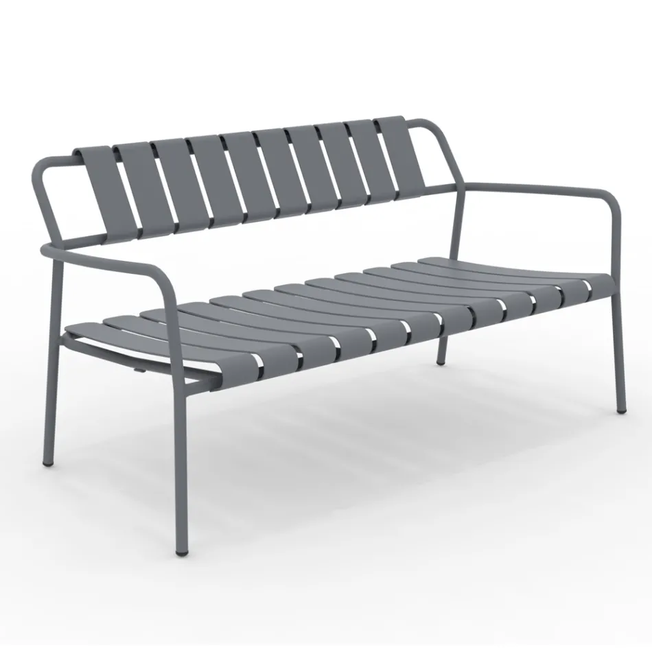Garden Sofa Made Entirely of Aluminium - Resplendent Viadurini