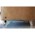 Indoor Sofa with Wooden Feet and Metal Wheels Made in Italy - Giocoso Viadurini