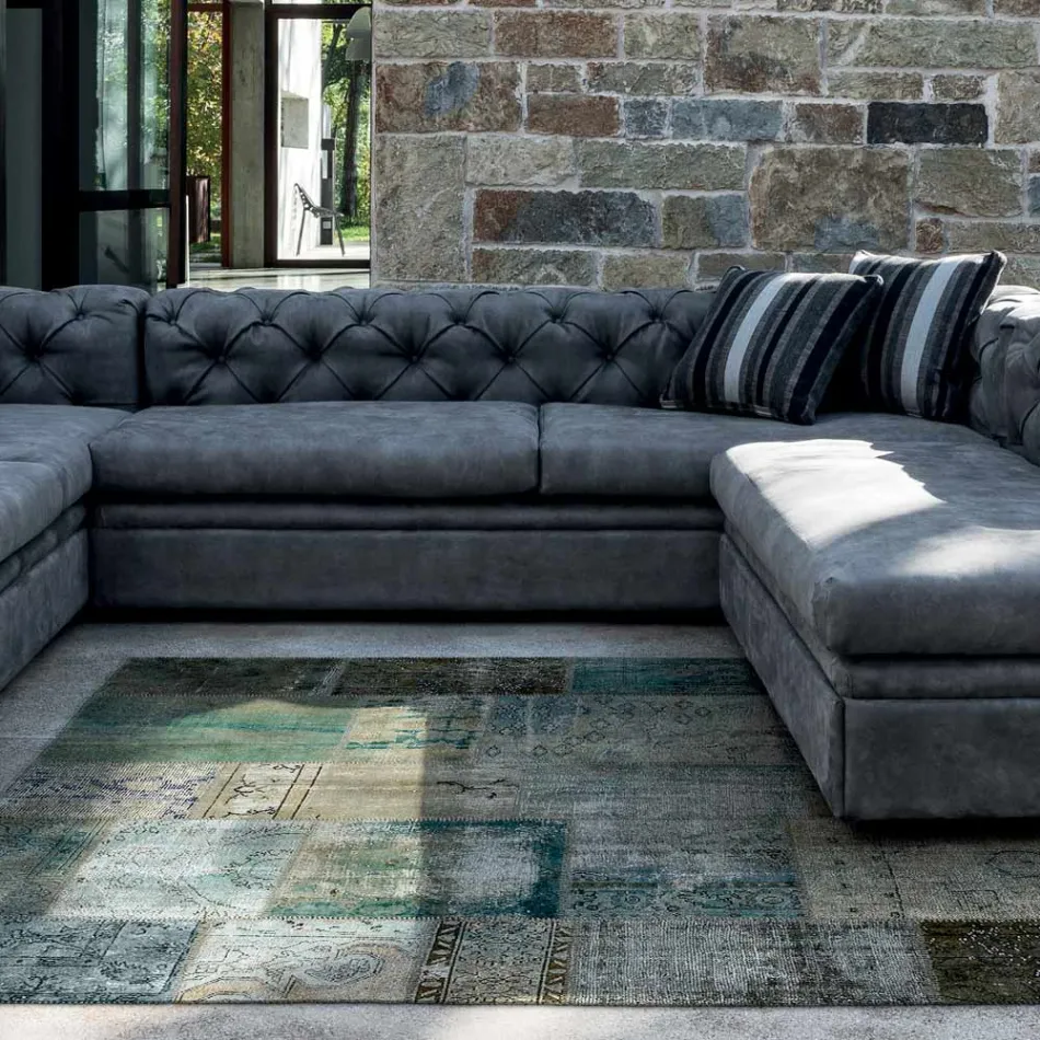 Lounge Sofa with Reclining Headrest and Peninsula - Unleashed Viadurini