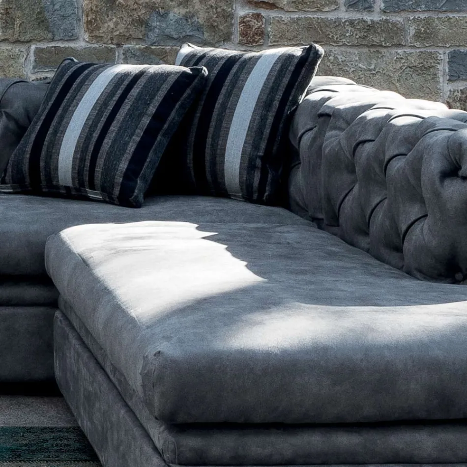 Lounge Sofa with Reclining Headrest and Peninsula - Unleashed Viadurini