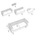 Lounge Sofa with Reclining Headrest and Peninsula - Unleashed Viadurini