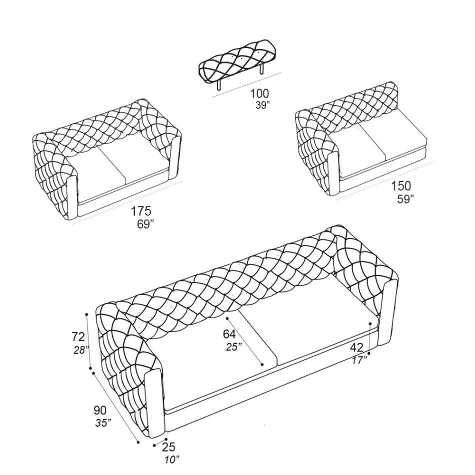Lounge Sofa with Reclining Headrest Made in Italy - Unleashed Viadurini