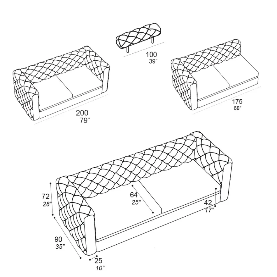 Lounge Sofa with Reclining Headrest Made in Italy - Unleashed Viadurini