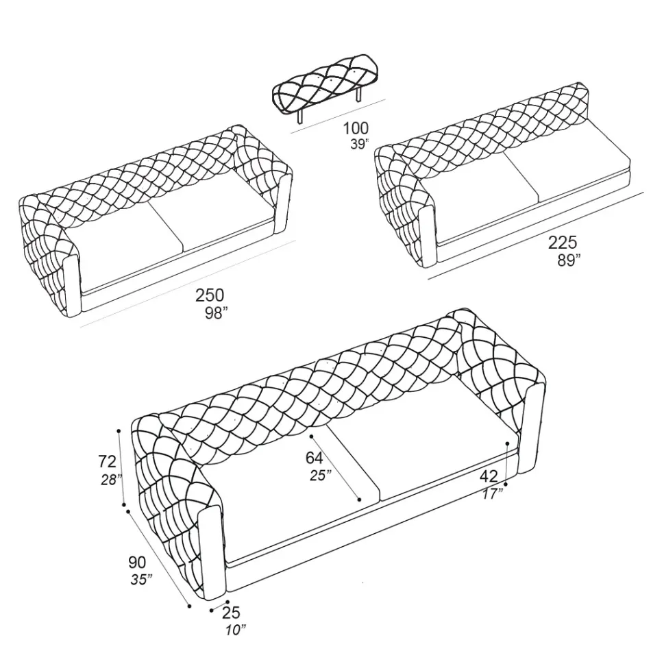 Lounge Sofa with Reclining Headrest Made in Italy - Unleashed Viadurini