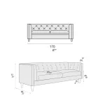 Lounge Sofa with Wooden Structure and Feet Made in Italy - Comico Viadurini