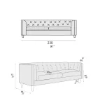 Lounge Sofa with Wooden Structure and Feet Made in Italy - Comico Viadurini