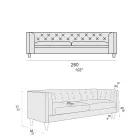 Lounge Sofa with Wooden Structure and Feet Made in Italy - Comico Viadurini