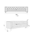 Lounge Sofa with Wooden Structure and Feet Made in Italy - Comico Viadurini