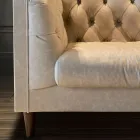 Lounge Sofa with Wooden Structure and Feet Made in Italy - Comico Viadurini