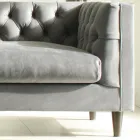 Lounge Sofa with Wooden Structure and Feet Made in Italy - Comico Viadurini