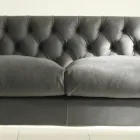 Lounge Sofa with Wooden Structure and Feet Made in Italy - Comico Viadurini