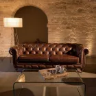 2 or 3 Seater Lounge Sofa in Aged Effect Vintage Leather - Stamp Viadurini