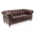 2 or 3 Seater Lounge Sofa in Aged Effect Vintage Leather - Stamp Viadurini