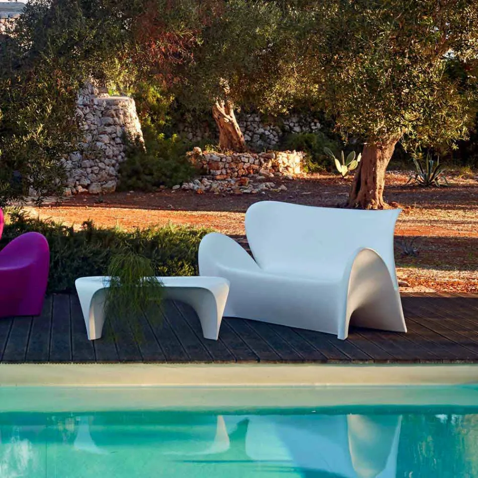 Outdoor or Indoor Lounge Sofa Colored Plastic Design - Lily by Myyour Viadurini