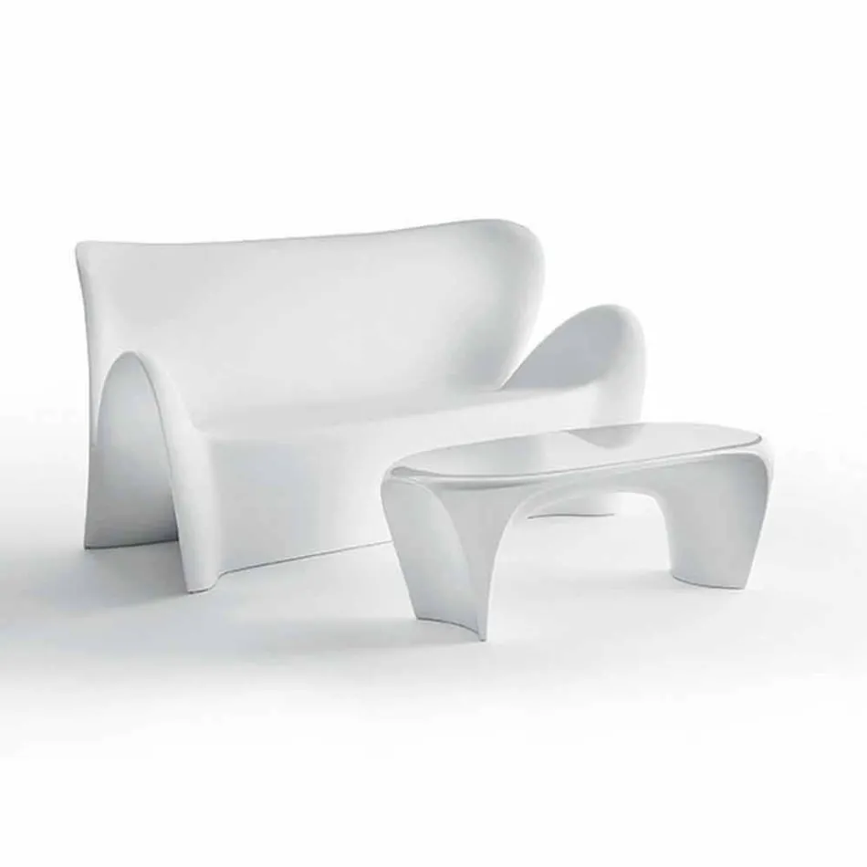 Outdoor or Indoor Lounge Sofa Colored Plastic Design - Lily by Myyour Viadurini