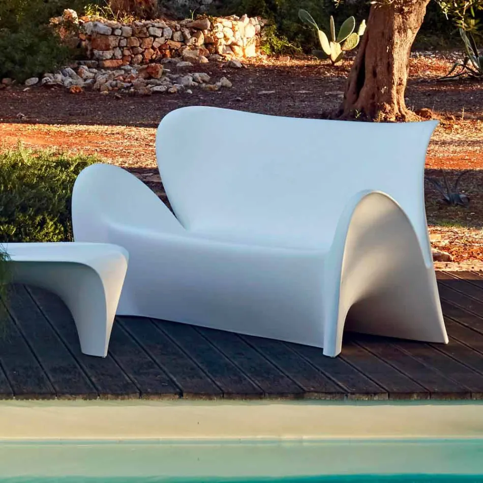 Outdoor or Indoor Lounge Sofa Colored Plastic Design - Lily by Myyour Viadurini